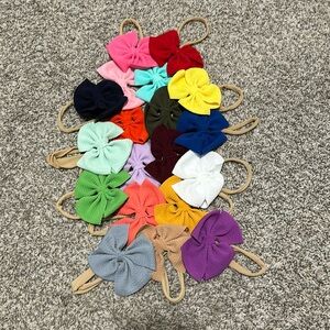 Set of Baby hair ribbons with stretchy band